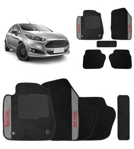 Jogo de Tapete Carpete New Fiesta 2016 a 2019 Preto 5 Peças