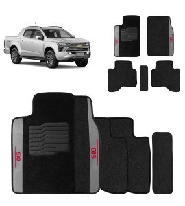 Jogo de Tapete Carpete S10 CD 2019 a 2026 Preto 5 Peças