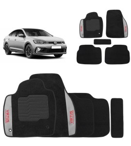 Jogo de Tapete Carpete Virtus 2017 a 2026 Preto 5 Peças